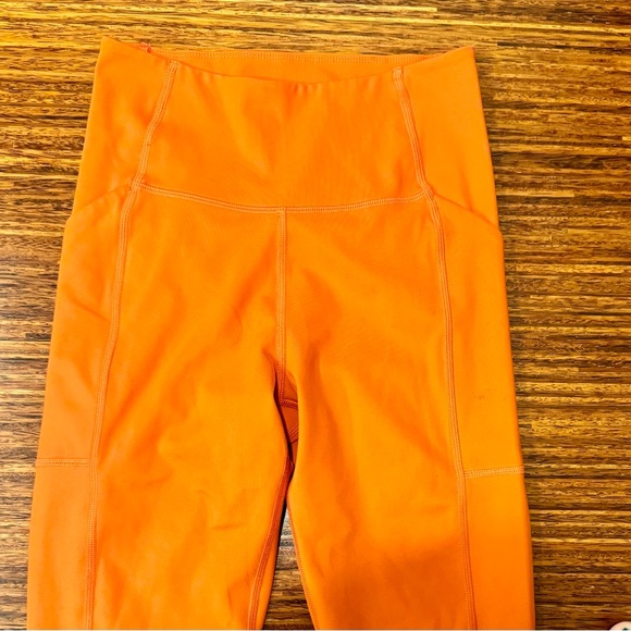 Girlfriend Collective leggings size small with side pockets orange EUC - Picture 2 of 4